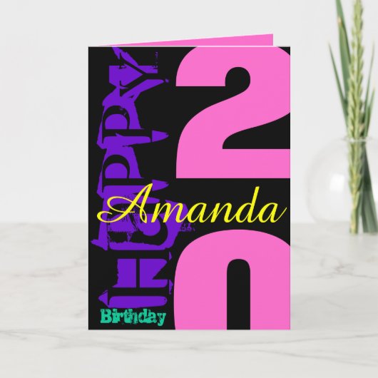 Gepersonaliseerde 20ste verjaardag POP Wenskaart Kaart (Voorkant)