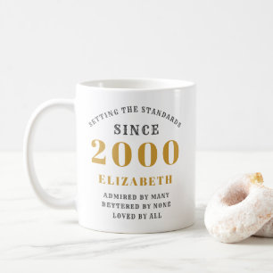 Gepersonaliseerde 21e verjaardag 2000 Elegant Naam Koffiemok