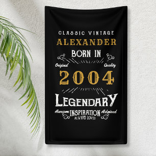 Gepersonaliseerde 21e Verjaardag Geboren 2004 Zwa Spandoek