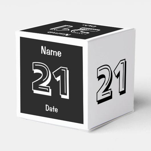 Gepersonaliseerde 21e verjaardag gunst box bedankdoosjes (Achterkant)