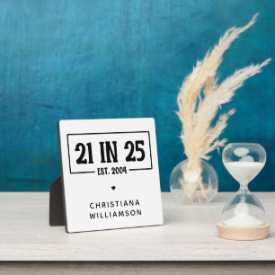 Gepersonaliseerde 21ste verjaardag 21 IN 25 EST 20 Fotoplaat