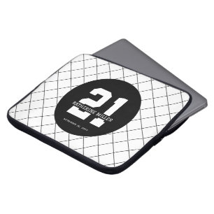 Gepersonaliseerde 21ste verjaardag Modern en Elega Laptop Sleeve