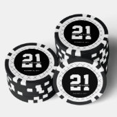 Gepersonaliseerde 21ste verjaardag Modern en Elega Poker Chips (Opstapeling)
