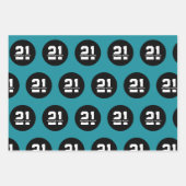 Gepersonaliseerde 21ste verjaardag Moderne Retro Inpakpapier Vel (Voorkant 2)