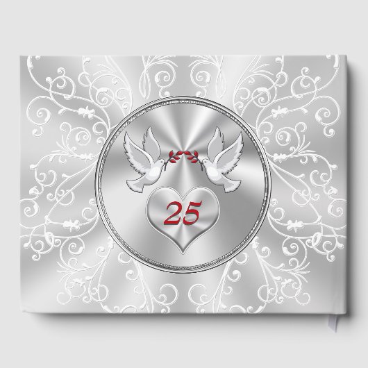 Gepersonaliseerde 25e bruiloft Jubileum gastenboek (Achterkant)