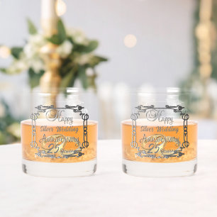 Gepersonaliseerde 25e Jubileum Whiskey Glasses Whisky Glas