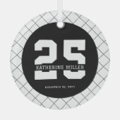 Gepersonaliseerde 25e verjaardag Modern en Elegant Glas Ornament (Voorkant)