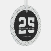 Gepersonaliseerde 25e verjaardag Modern en Elegant Glas Ornament (Voorkant Rechts)