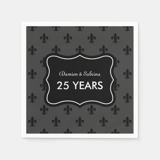 Gepersonaliseerde 25e verjaardag partijservetten servetten (Voorkant)