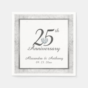 Gepersonaliseerde 25th Silver Wedding Jubileum Har Servet