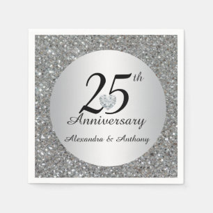 Gepersonaliseerde 25th Silver Wedding Jubileum Har Servet