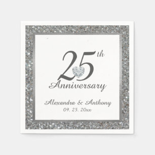 Gepersonaliseerde 25th Silver Wedding Jubileum Har Servet
