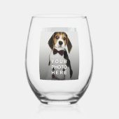 Gepersonaliseerde 2 aangepaste foto's wijnglas zonder voet (Achterkant)