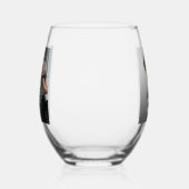 Gepersonaliseerde 2 aangepaste foto's wijnglas zonder voet (Links)