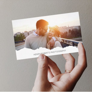 Gepersonaliseerde 2 foto Elegant Fotograaf Visitekaartje