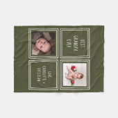Gepersonaliseerde 2 foto en tekst fleece deken (Voorkant (Horizontaal))