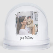 Gepersonaliseerde 2 Foto Xmas Custom Text Afbeeldi Sneeuwbol (Voorkant)