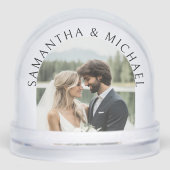 Gepersonaliseerde 2 foto's Namen bruiloft Keepsake Sneeuwbol (Voorkant)