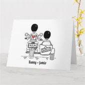 Gepersonaliseerde 2 kamers Motorfiets & Sidecar br Kaart (Gele Bloem)