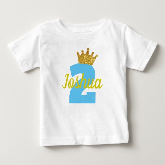 Gepersonaliseerde 2e Verjaardag Crown Boy's Shirt (Voorkant)