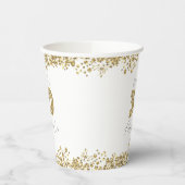 Gepersonaliseerde '30 en Fabulous' Gold Glitter Papieren Bekers (Links)