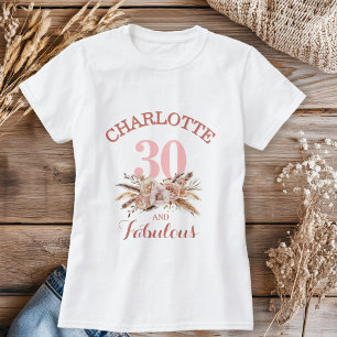 Gepersonaliseerde, 30 en fantastische bloem t-shirt