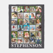 Gepersonaliseerde 30 Foto Collage Gray Fleece Deken (Voorkant)