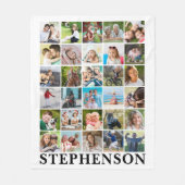 Gepersonaliseerde 30 foto collage wit fleece deken (Voorkant)