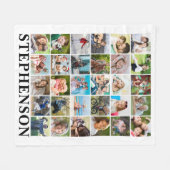 Gepersonaliseerde 30 foto collage wit fleece deken (Voorkant (Horizontaal))