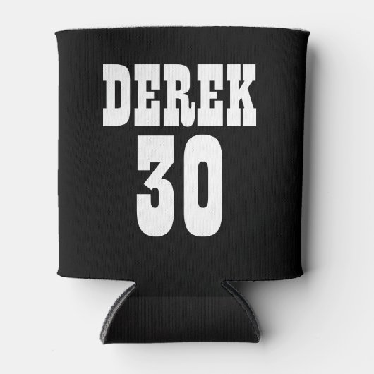 Gepersonaliseerde 30e verjaardag Zwart Wit Koelbox Blikjeskoeler (Voorkant)