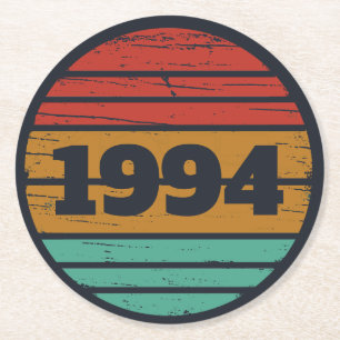 Gepersonaliseerde 30e verjaardagscadeaus ronde kartonnen onderzetter