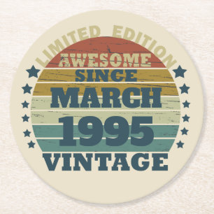 Gepersonaliseerde 30e verjaardagscadeaus ronde kartonnen onderzetter