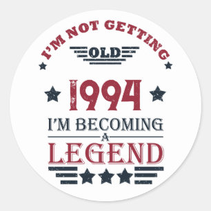 Gepersonaliseerde  30ste verjaardagscadeaus rood ronde sticker