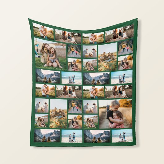 Gepersonaliseerde 32 Fotocollage Fleece Deken