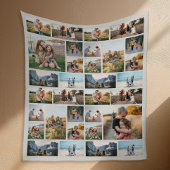 Gepersonaliseerde 32 Fotocollage Fleece Deken