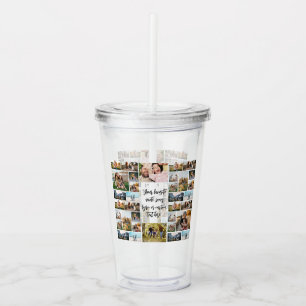 Gepersonaliseerde 34 Fotocollage Aangepaste offert Acryl Drinkbeker