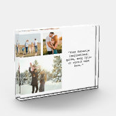 Gepersonaliseerde 3 Fotocollage en Quote Fotoblok (Links)