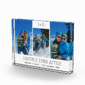 Gepersonaliseerde 3 Fotocollage Monogrammed Weddin Fotoblokken (Rechts)