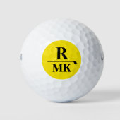 Gepersonaliseerde 3 initiaal letters Geel Monogram Golfballen (Voorkant)