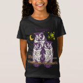 Gepersonaliseerde 3 Paarse Uilen Maan en Sterren T-shirt (Voorkant)