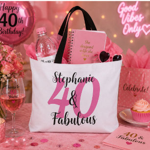 Gepersonaliseerde 40 & Fabulous Draagtas