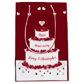 Gepersonaliseerde 40e Ruby Wedding Jubileum cake Medium Cadeauzakje (Voorkant)
