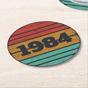 Gepersonaliseerde  40e verjaardagscadeaus ronde kartonnen onderzetter