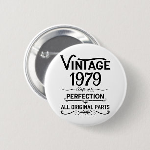 Gepersonaliseerde 45e verjaardagscadeaus zwart ronde button 5,7 cm