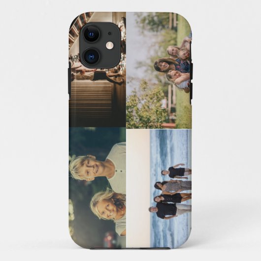 Gepersonaliseerde 4 Familie Fotocollage Custom Case-Mate iPhone Case (Achterkant)