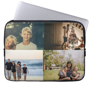 Gepersonaliseerde 4 Familie Fotocollage Custom Laptop Sleeve