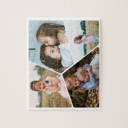 Gepersonaliseerde 4-foto collage puzzel | 8 x 10 i legpuzzel (Verticaal)