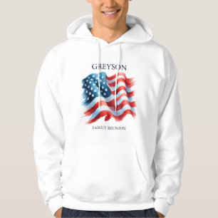 Gepersonaliseerde 4 juli Familie Reünie Matching Hoodie