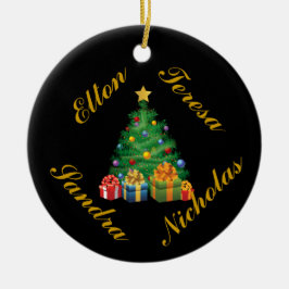 GEPERSONALISEERDE (4 NAMEN) GEZINSORNAMENT KERAMISCH ORNAMENT