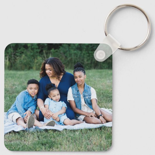 Gepersonaliseerde 4 Photo Collage Modern Eenvoudig Sleutelhanger (Achterkant)